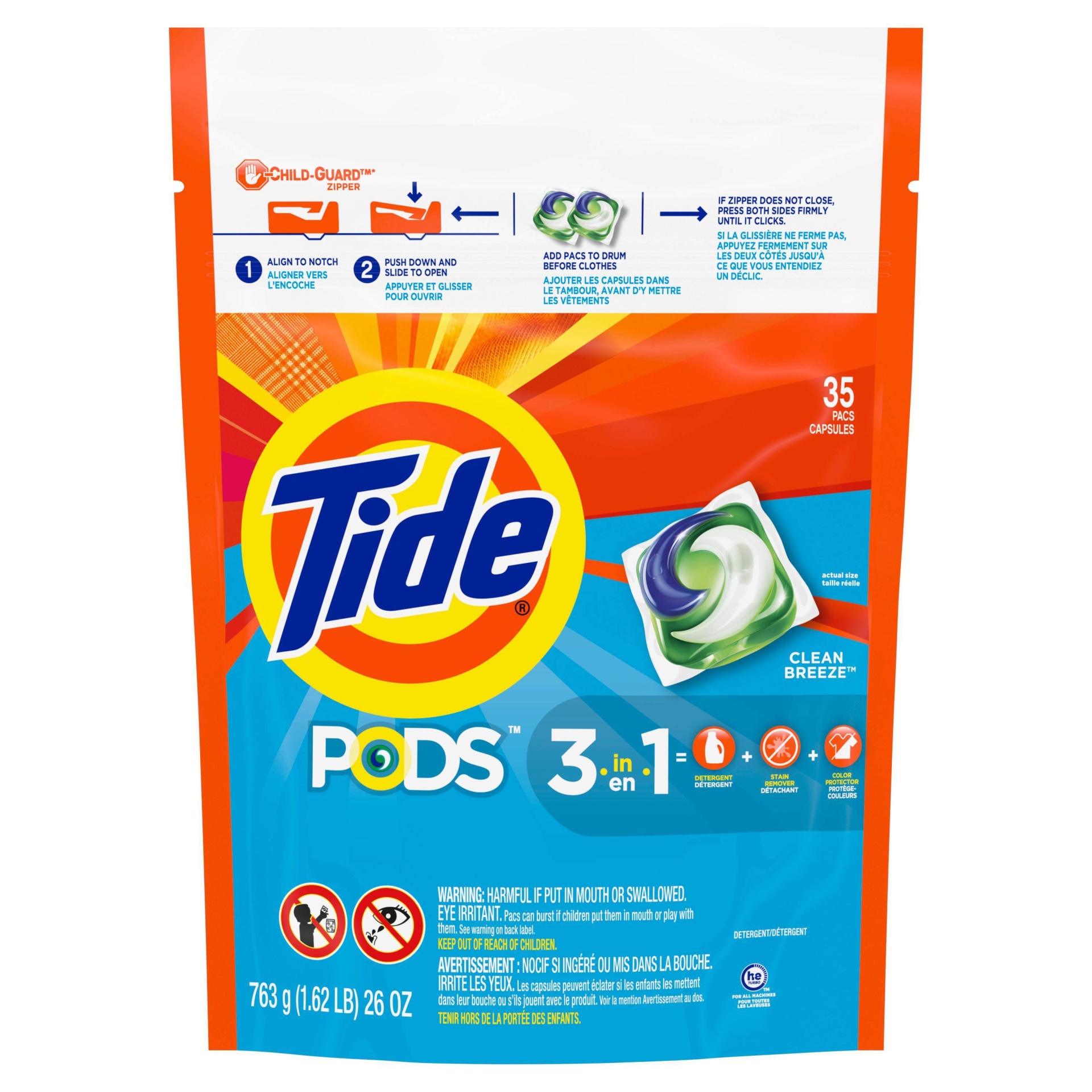 slide 1 of 2, Tide Pods Ocean Mist Scent Laundry Detergent Pacs, 35 ct