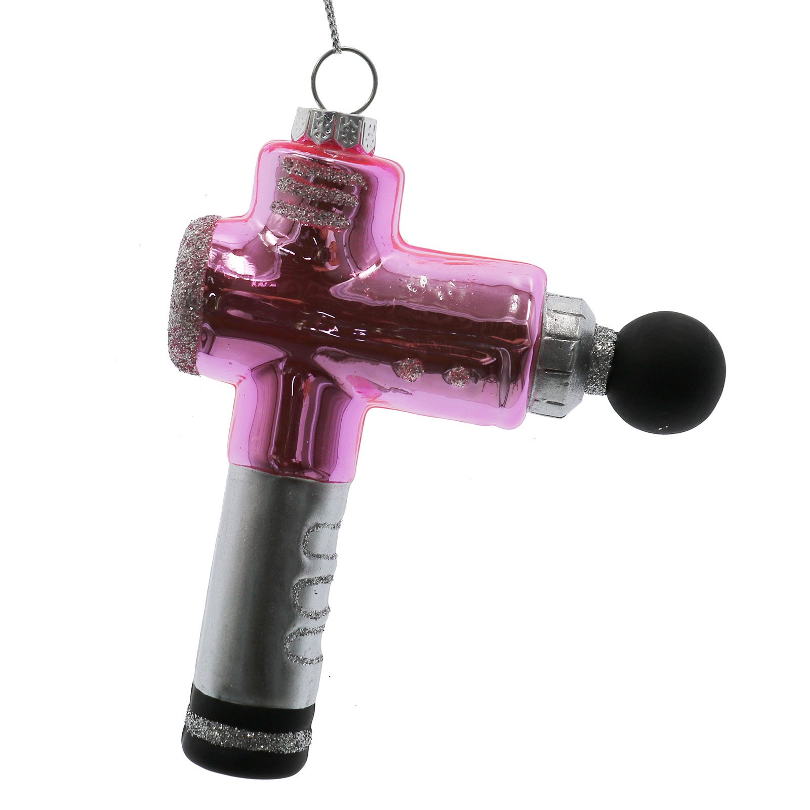 slide 3 of 4, 4.5" Massage Gun Glass Ornament By Ashland, 4.5 in