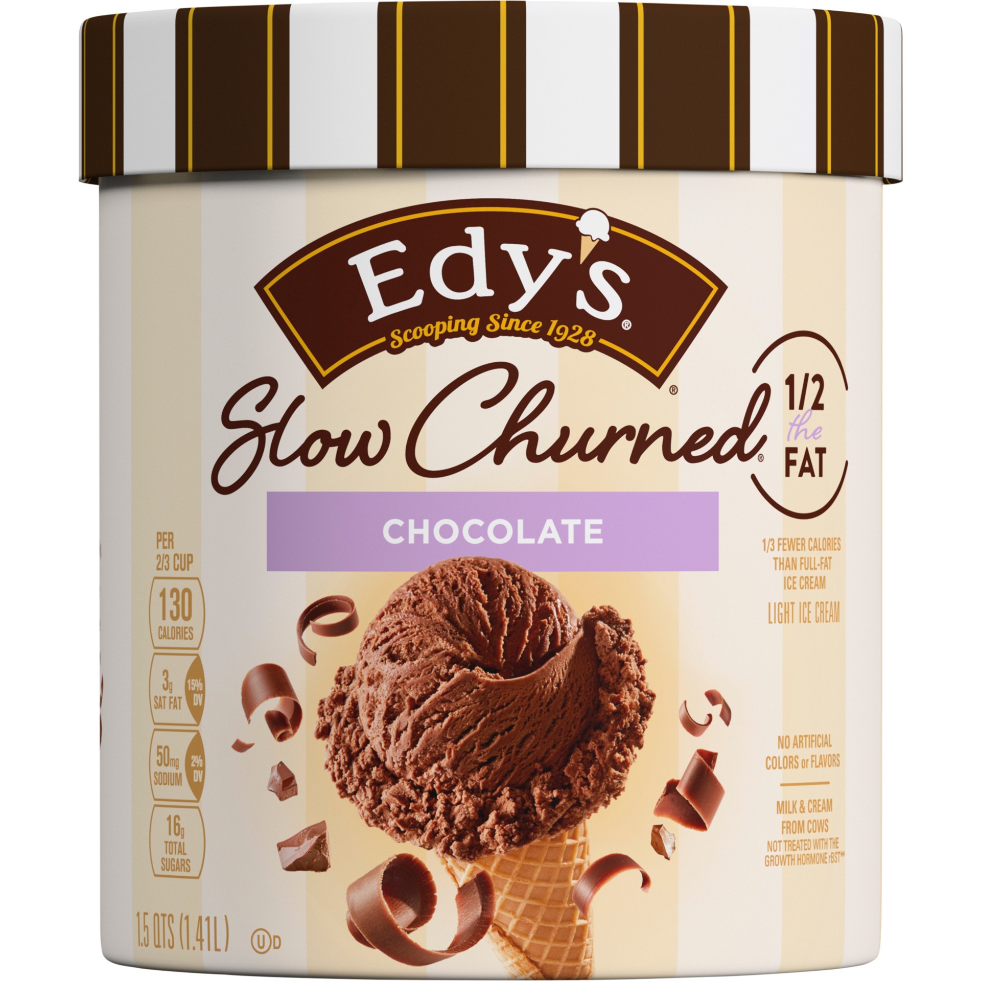 slide 1 of 5, Edy's Slow Churned Chocolate Ice Cream, 1.5 qt