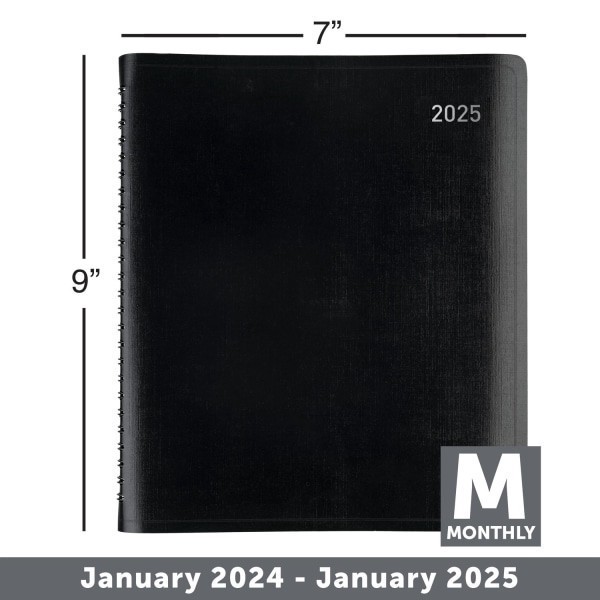 slide 5 of 6, 2025-2026 Office Depot 13-Month Monthly Planner, 7"" X 9"", Black, January To January, Od711100, 1 ct
