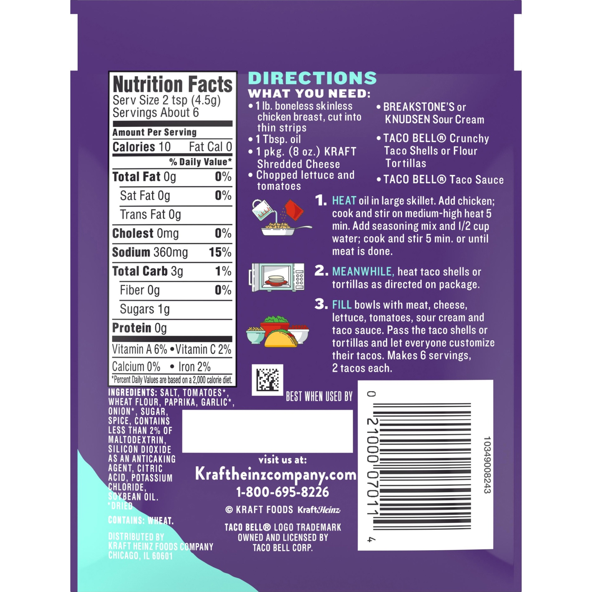 Taco Bell Chicken Taco Seasoning Mix 1 oz Shipt