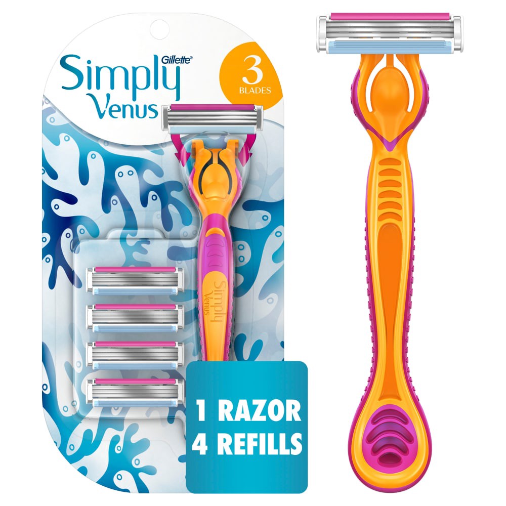 slide 1 of 6, Venus Refillable Disposable Razor With Four Razor Refills, 4 ct