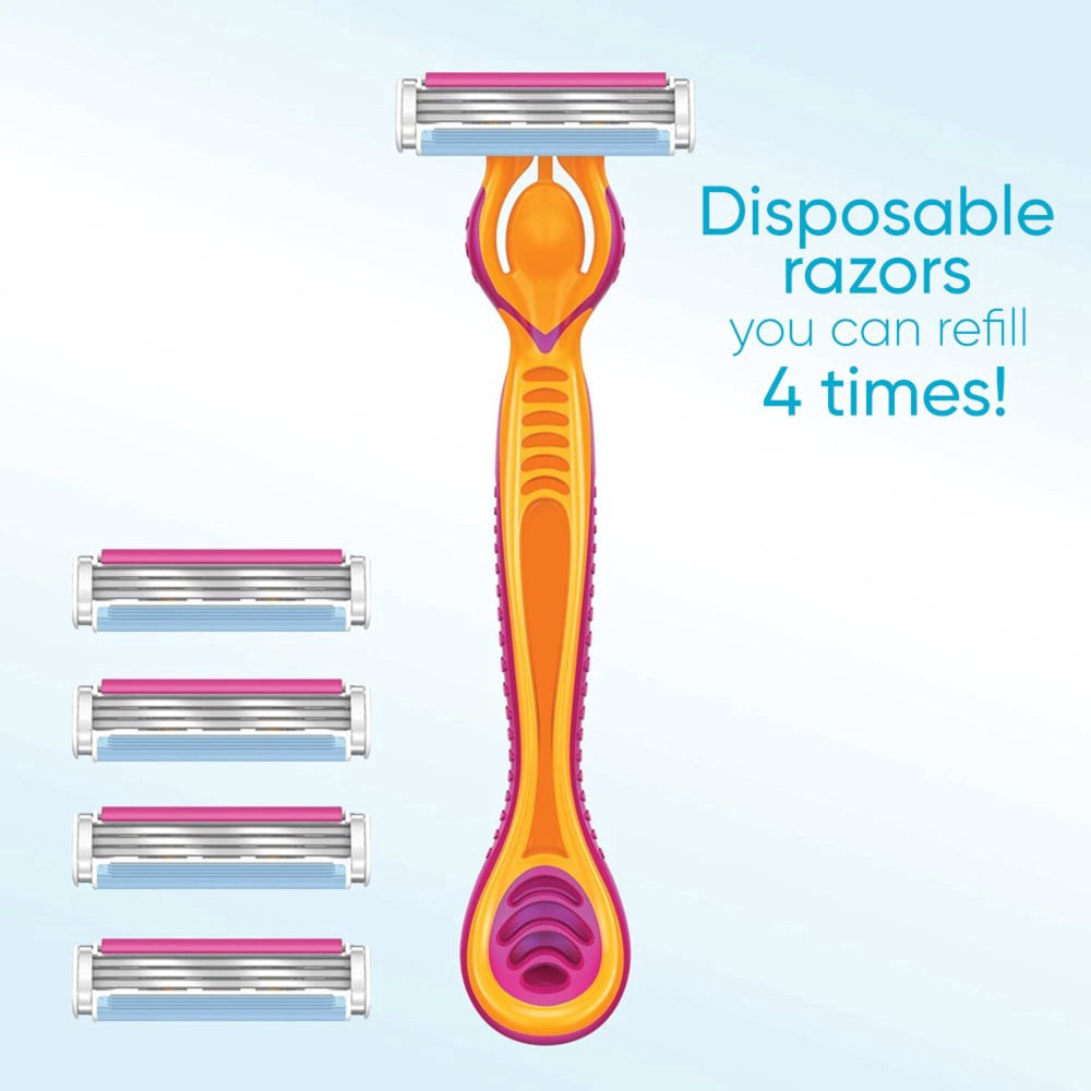 slide 6 of 6, Venus Refillable Disposable Razor With Four Razor Refills, 4 ct