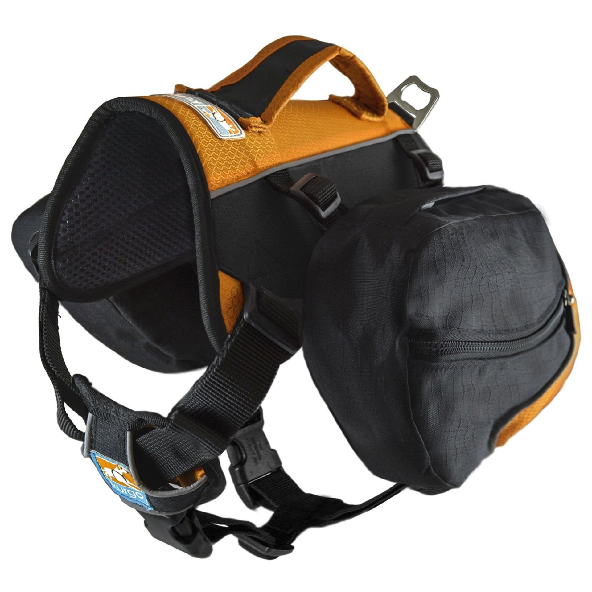 slide 1 of 1, Kurgo Baxter Black/Orange Dog Backpack, MED