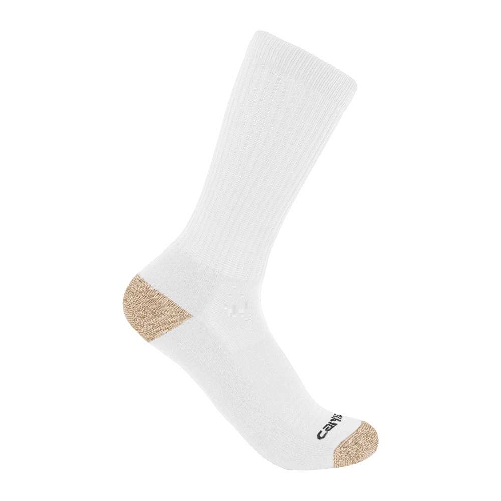 slide 2 of 2, Carhartt® Men's Midweight Large Quarter Sock Pack - White, 6 ct