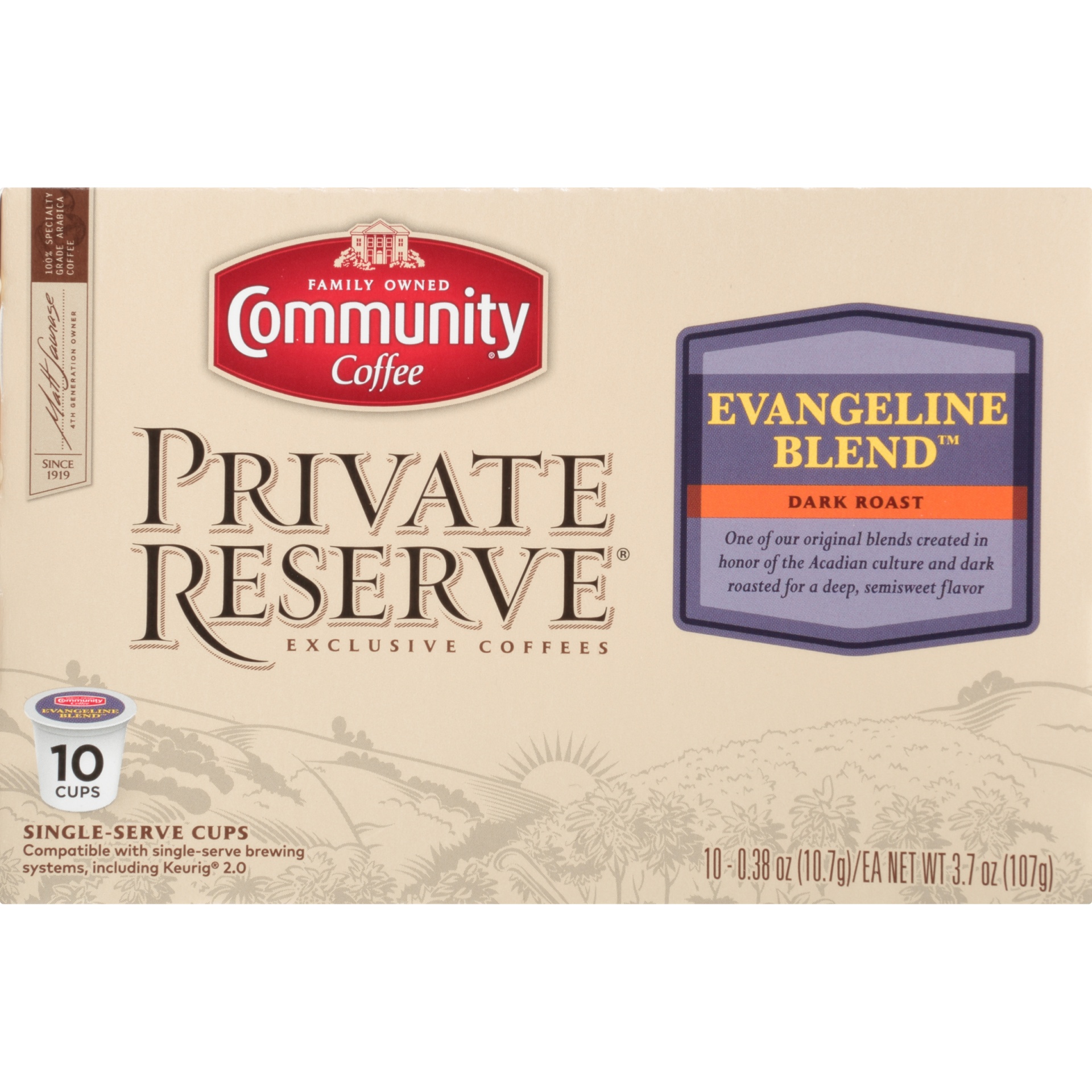 slide 6 of 7, Community Coffee Private Reserve Evangeline Blend Single-Serve Cups - 10 ct, 10 ct