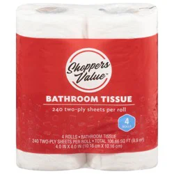 Shoppers Value Two-Ply Bathroom Tissue 4 ea