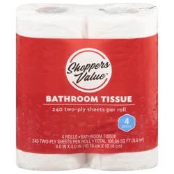 Shoppers Value Two-Ply Bathroom Tissue 4 ea