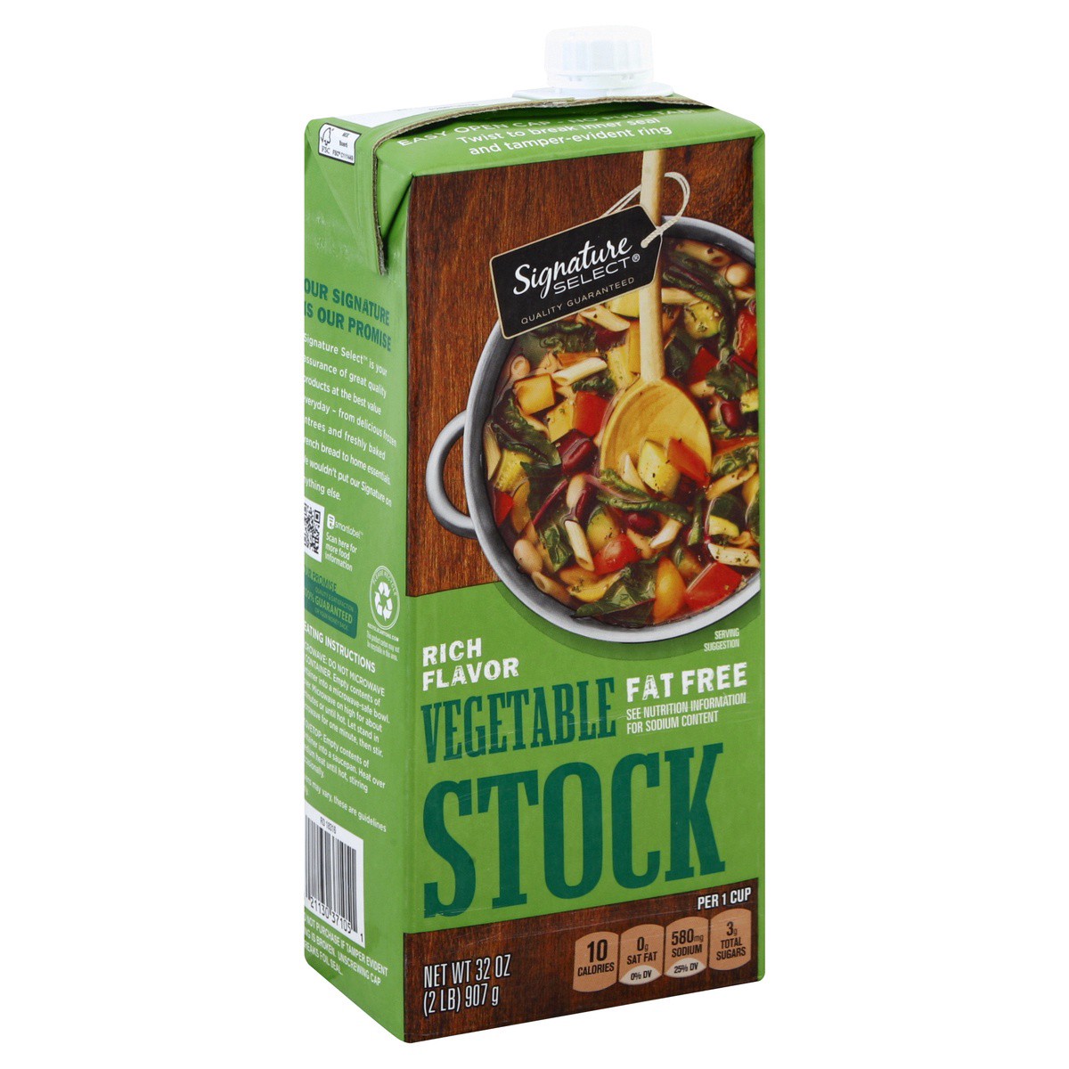 slide 1 of 9, Signature Select Rich Flavor Fat Free Vegetable Stock 32 oz, 32 oz