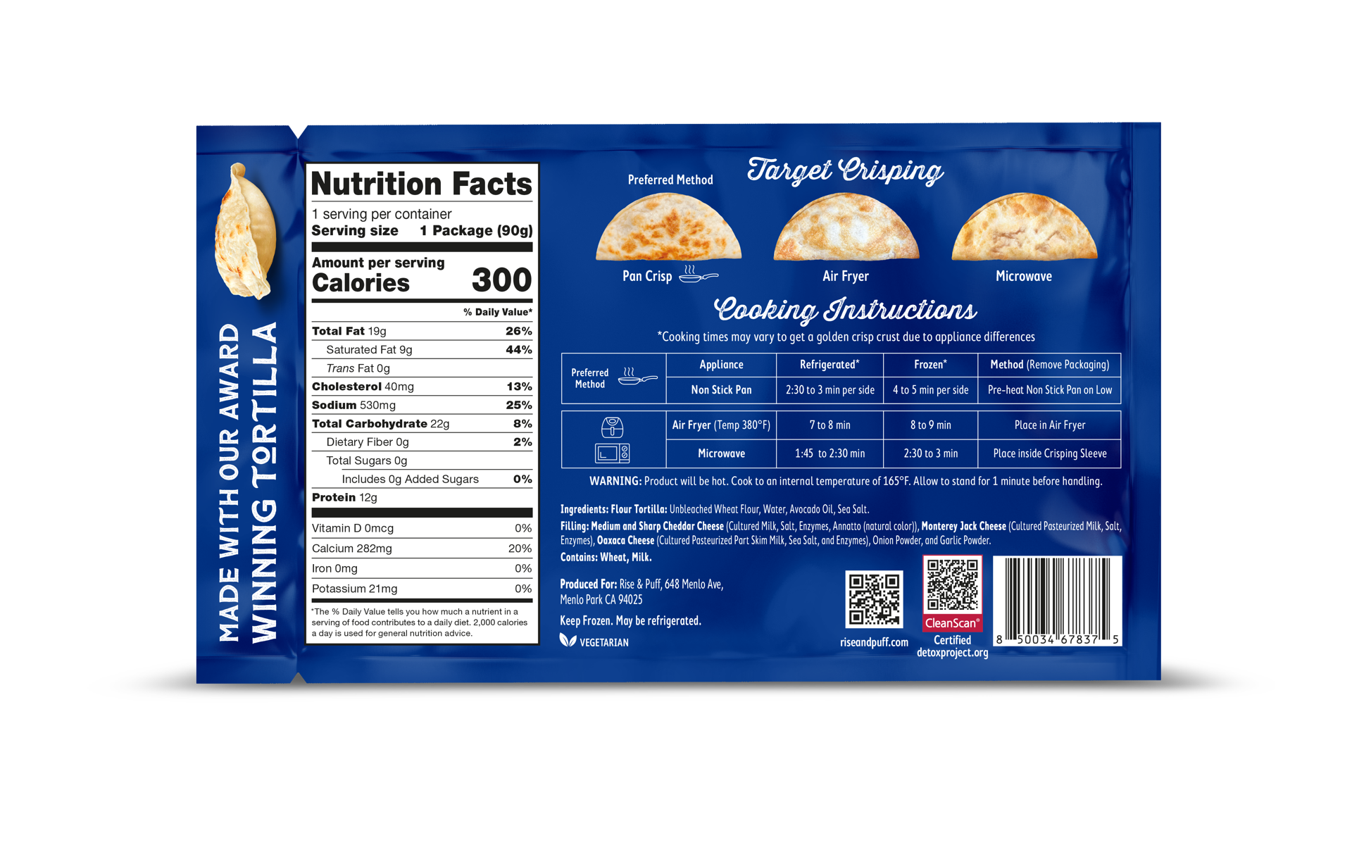 slide 2 of 2, Rise & Puff Ooey Gooey Cheese Quesadilla, 3 oz