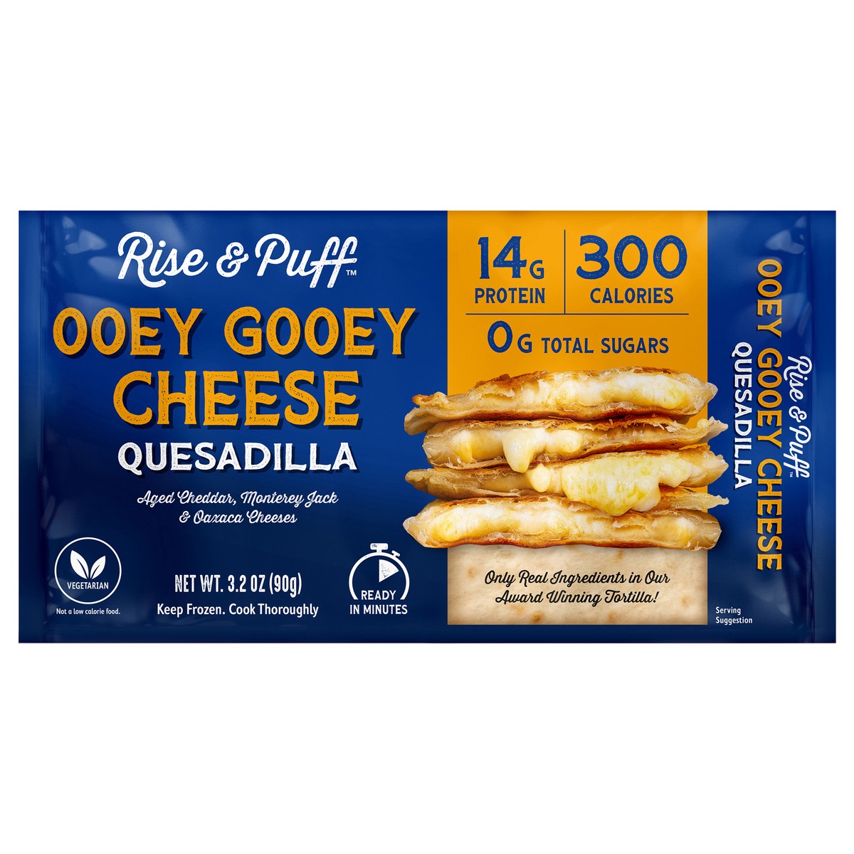 slide 1 of 8, Rise & Puff Ooey Gooey Cheese Quesadilla, 3 oz