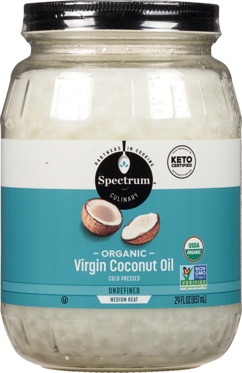 slide 10 of 10, Spectrum Organic Virgin Unrefined Coconut Oil, 29 fl oz