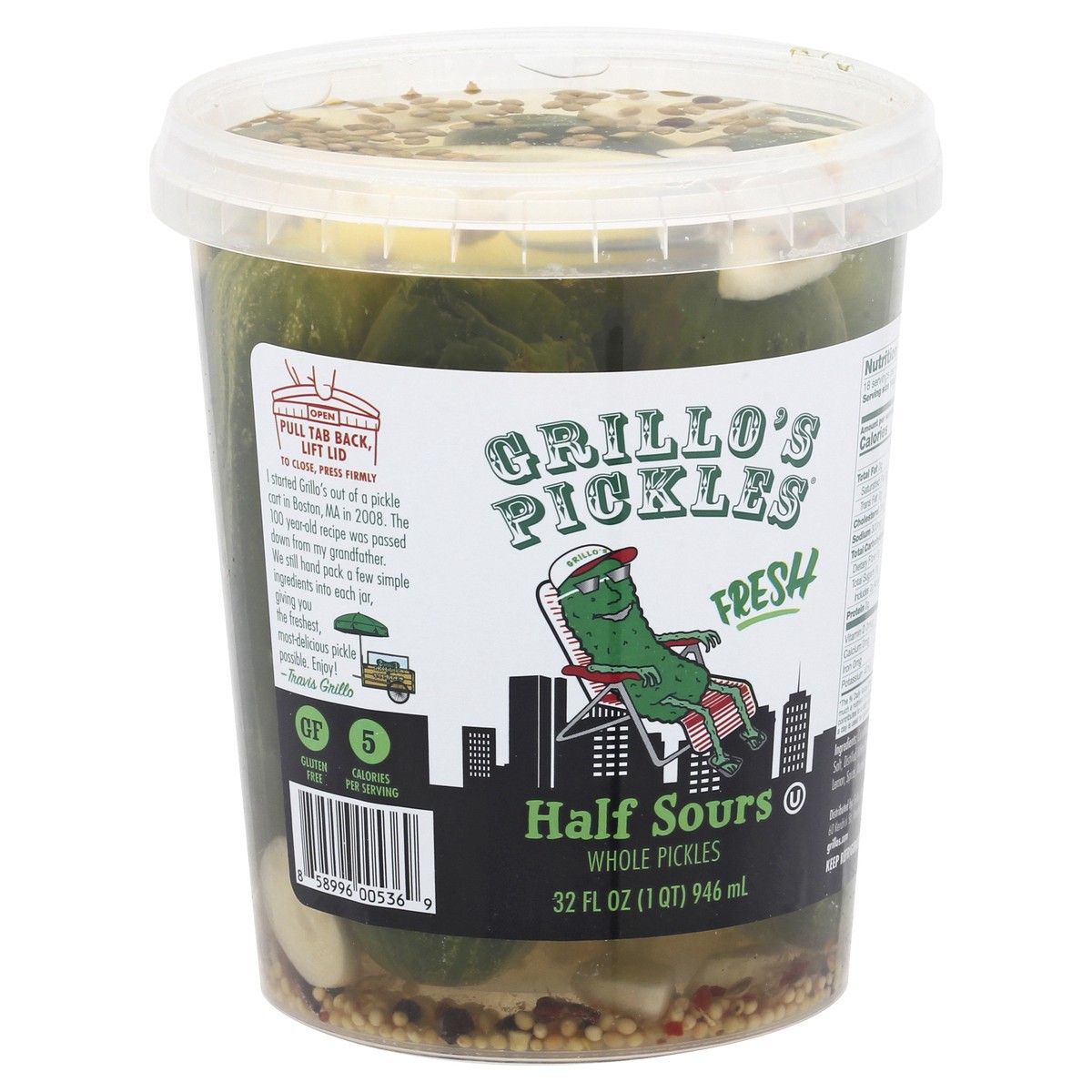 slide 6 of 9, Grillo's Pickles Half Sour Pickles, 32 oz