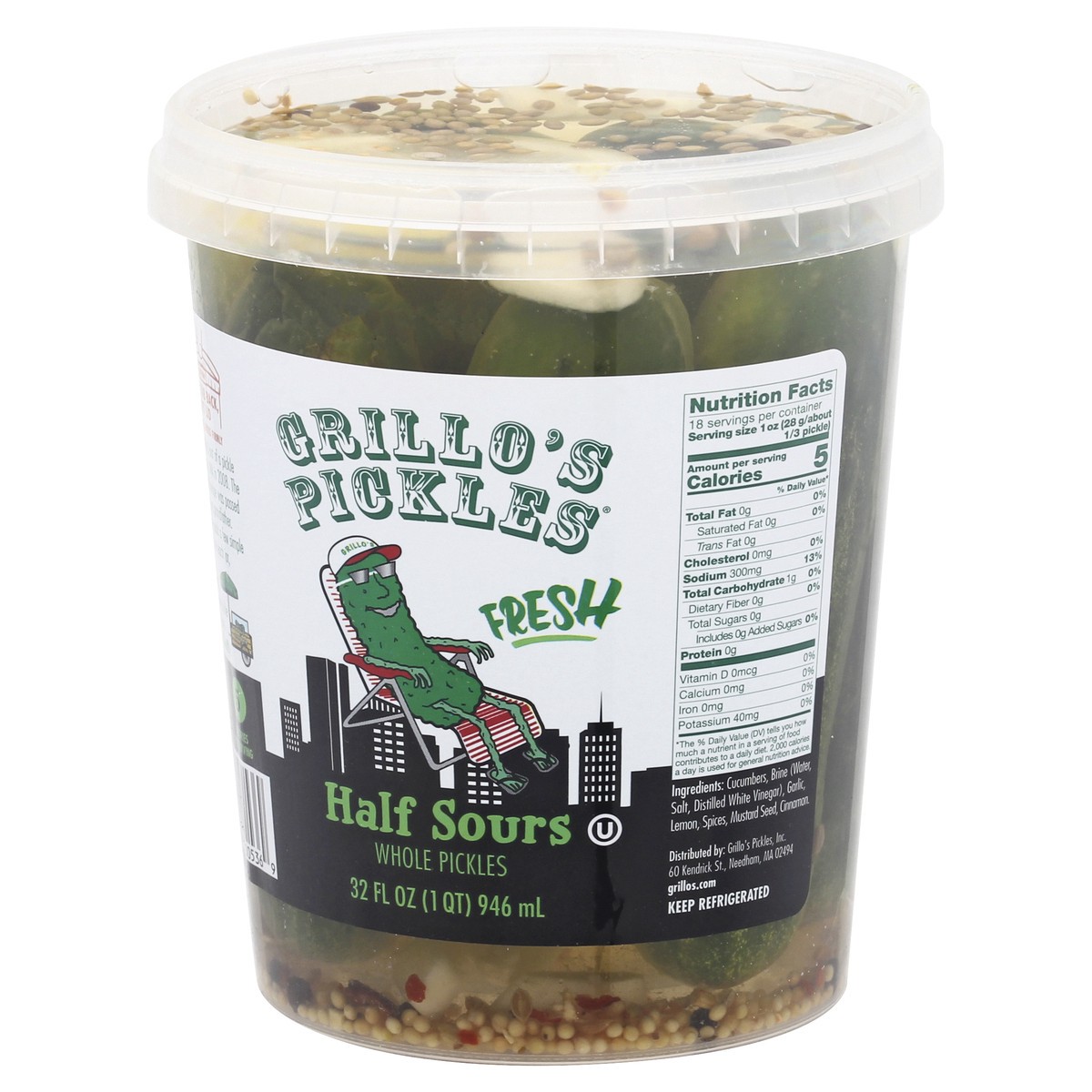 slide 8 of 9, Grillo's Pickles Half Sour Pickles, 32 oz