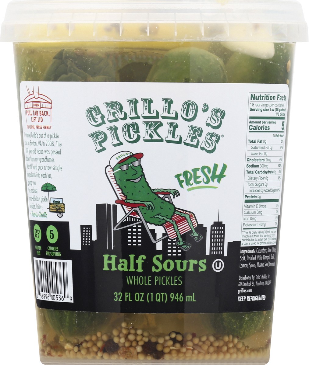 slide 7 of 9, Grillo's Pickles Half Sour Pickles, 32 oz