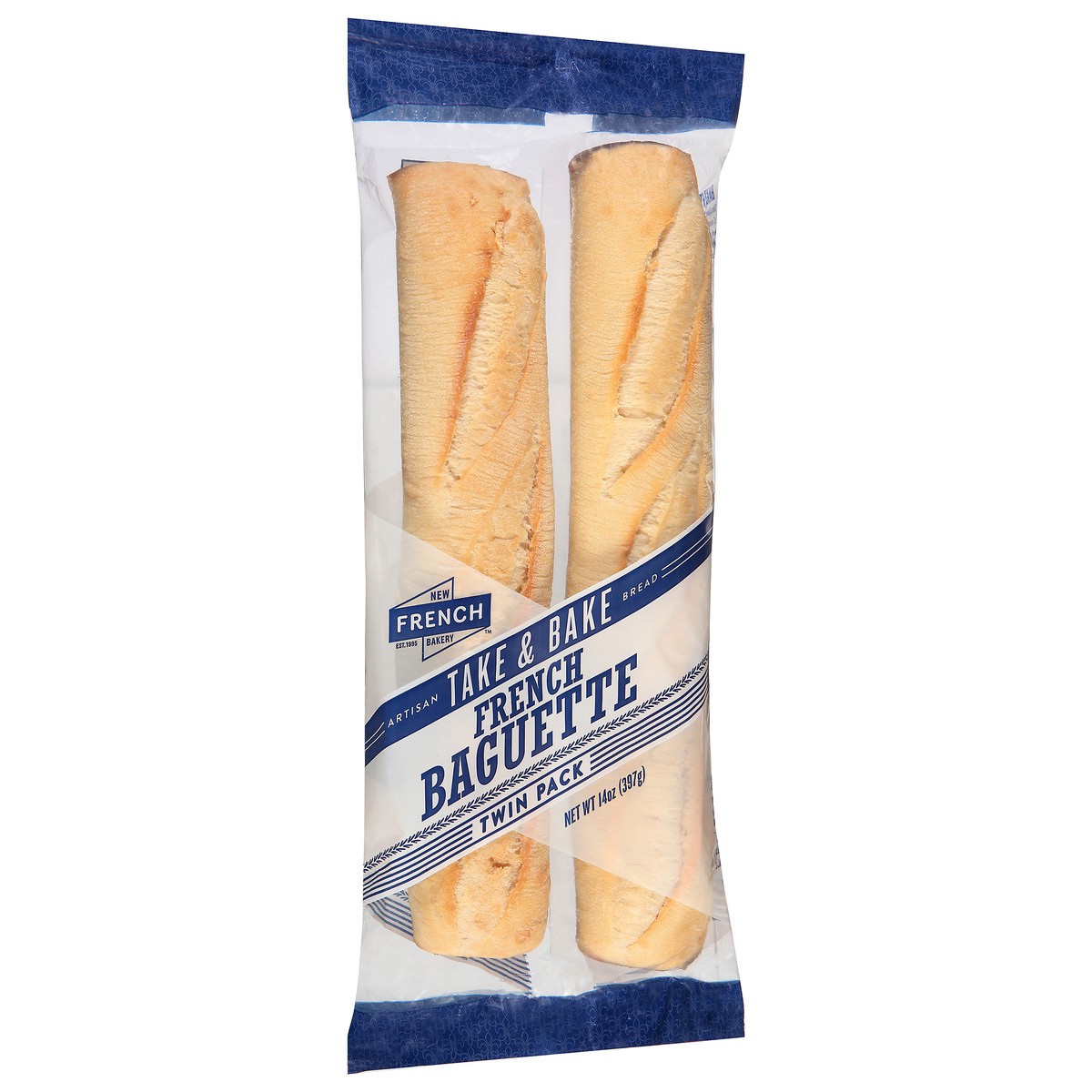 slide 2 of 9, New French Bakery New French Twin Pack Baguete Take And Bake, 14 oz