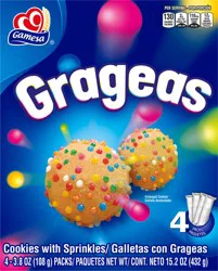 Gamesa Grageas Cookies With Sprinkles 3.8 Oz 4 Count