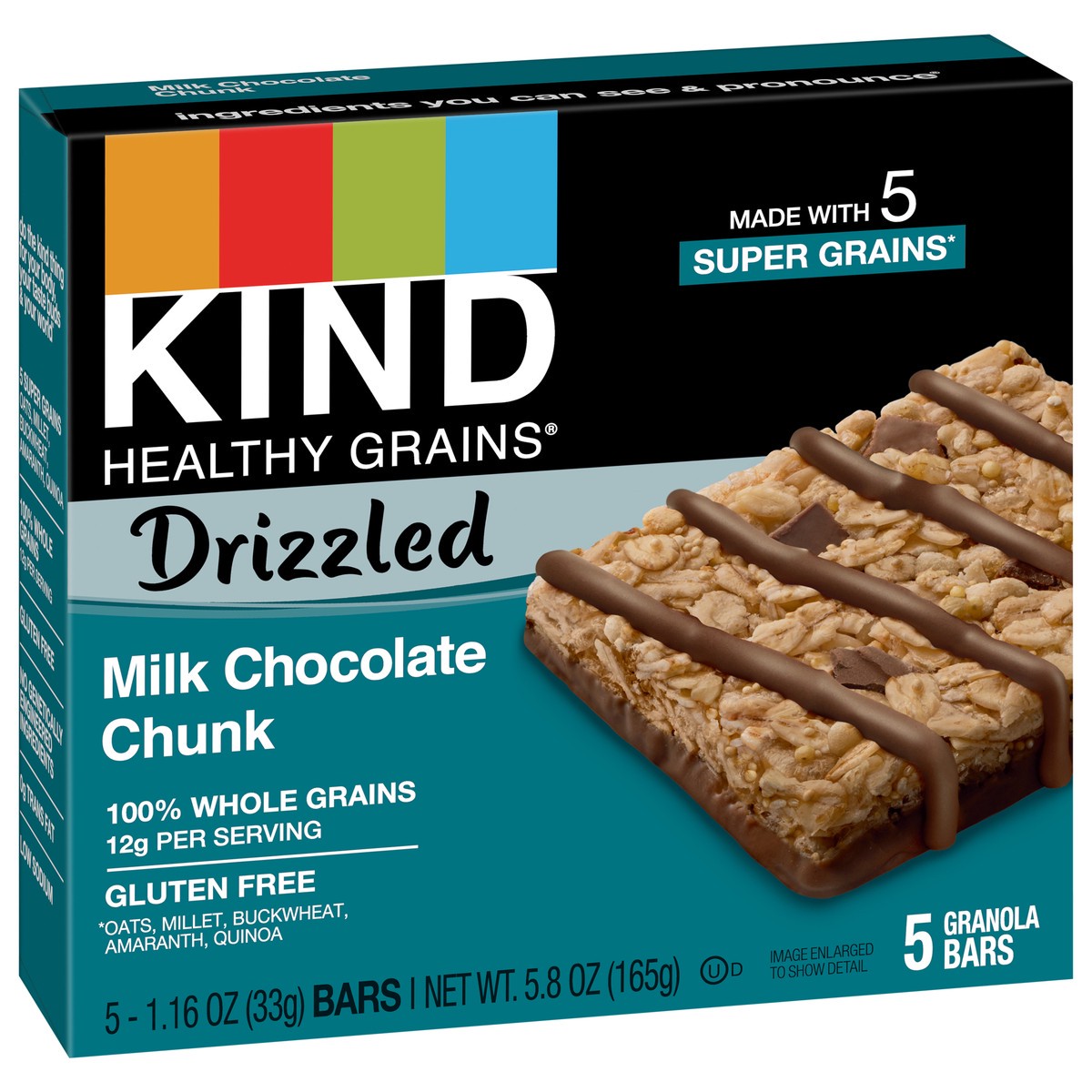slide 2 of 9, KIND Healthy Grains® granola bars, milk chocolate chunk, 1 ct