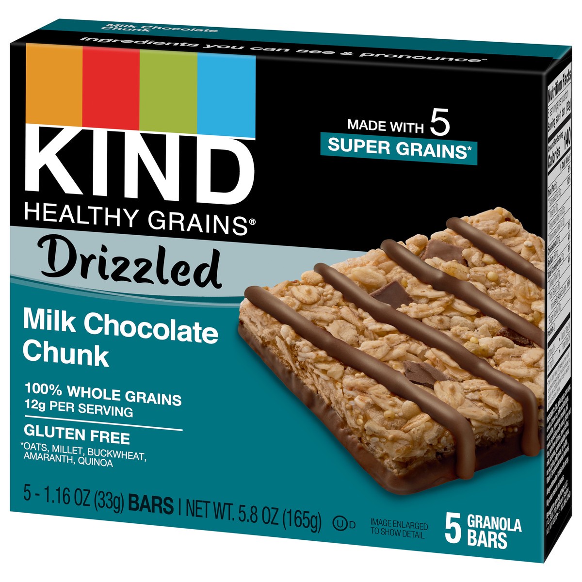slide 3 of 9, KIND Healthy Grains® granola bars, milk chocolate chunk, 1 ct