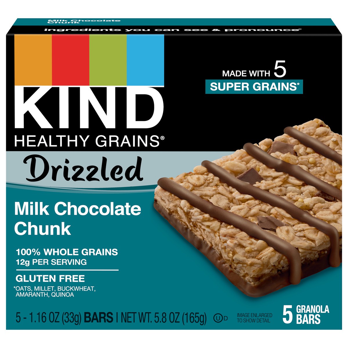 slide 1 of 9, KIND Healthy Grains® granola bars, milk chocolate chunk, 1 ct