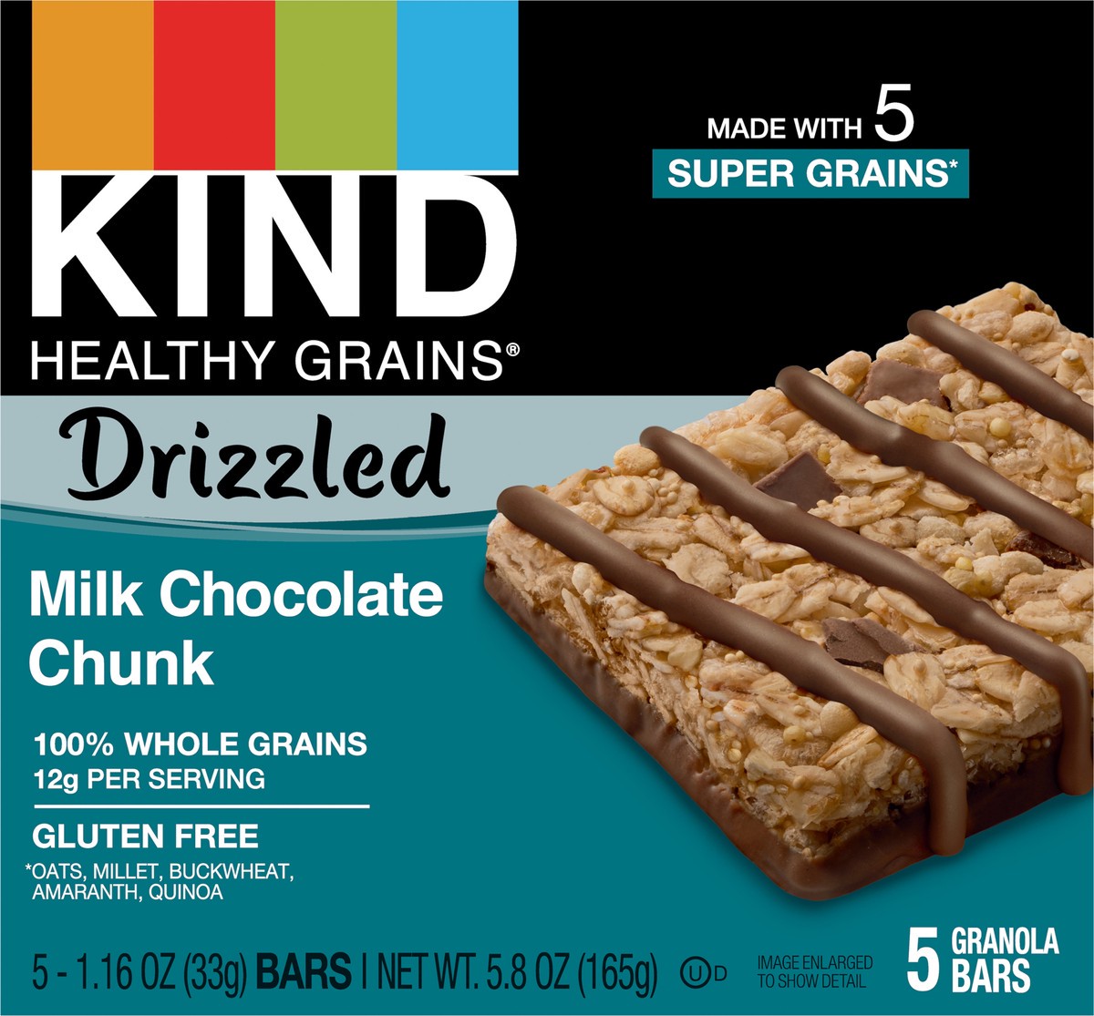 slide 6 of 9, KIND Healthy Grains® granola bars, milk chocolate chunk, 1 ct