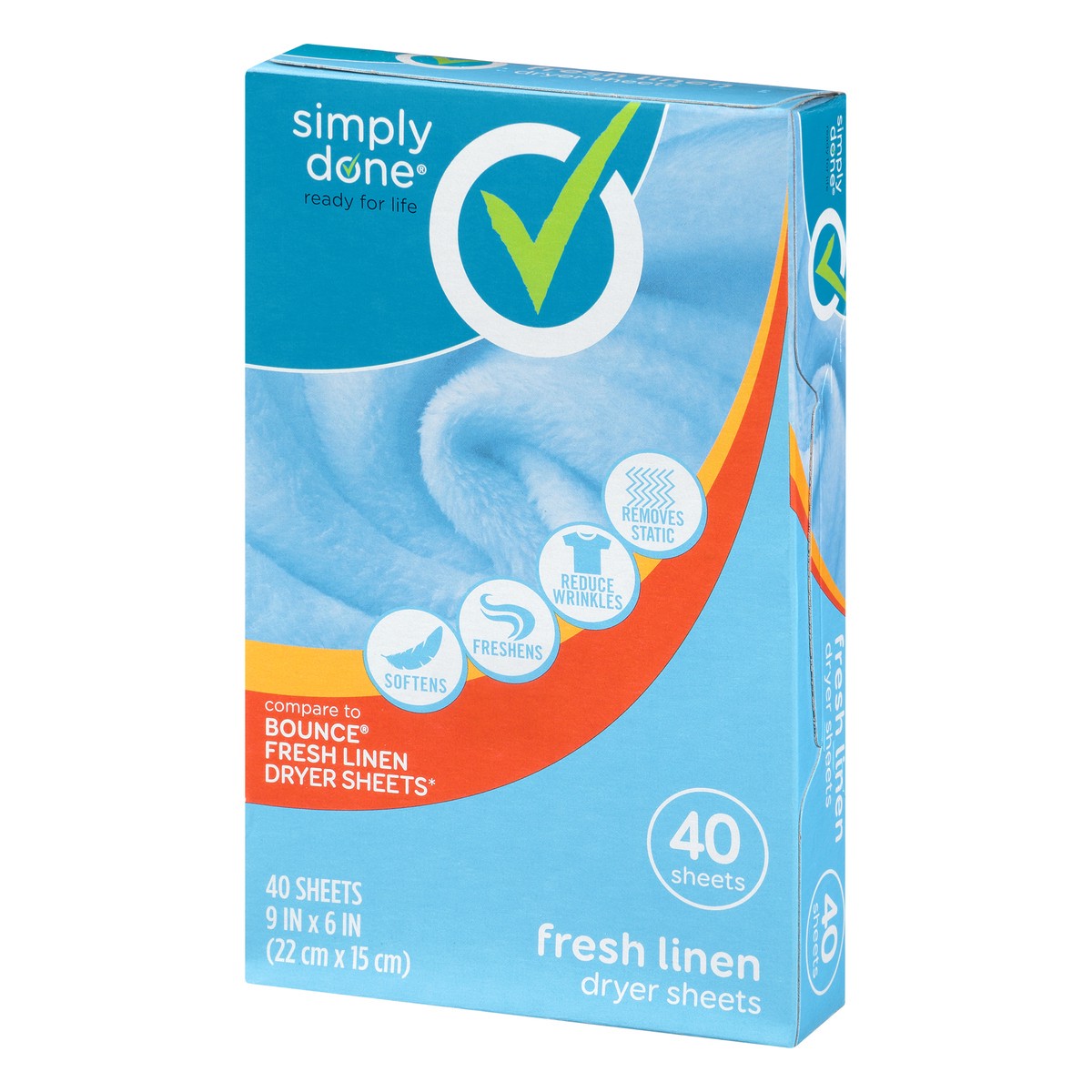 slide 8 of 9, Simply Done Fresh Linen Scent Dryer Sheets , 40 ct