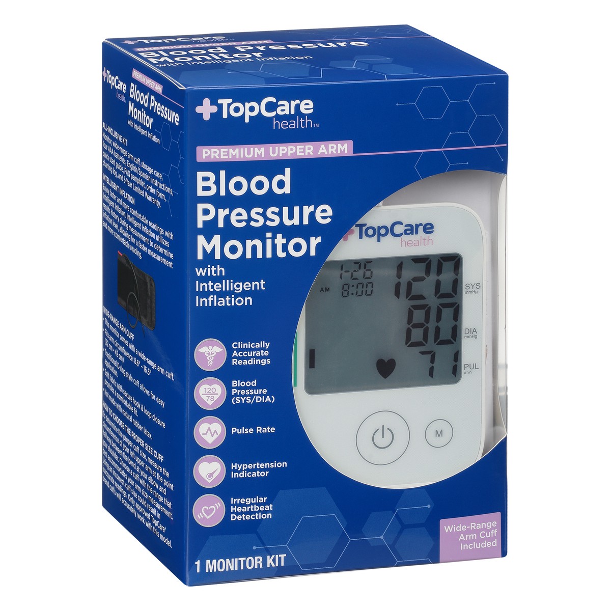 slide 7 of 12, TopCare Health Premium Upper Arm Blood Pressure Monitor 1 ea, 1 ct
