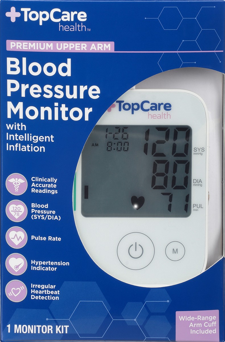 slide 4 of 12, TopCare Health Premium Upper Arm Blood Pressure Monitor 1 ea, 1 ct