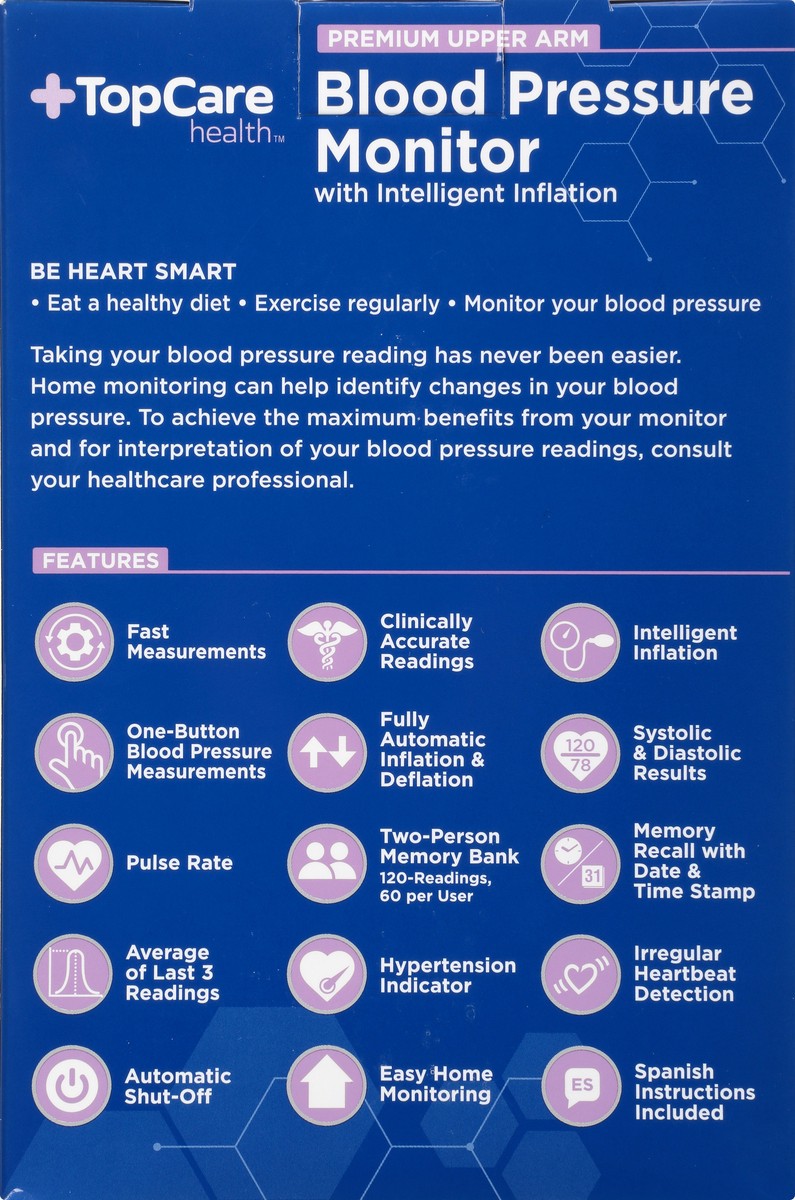 slide 5 of 12, TopCare Health Premium Upper Arm Blood Pressure Monitor 1 ea, 1 ct