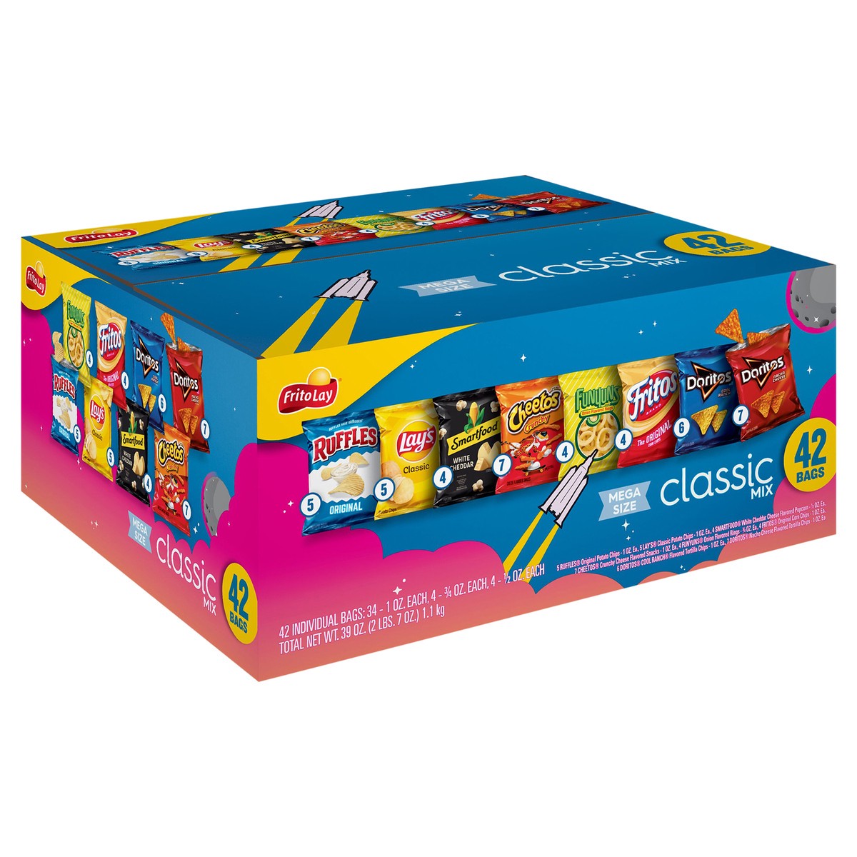 slide 6 of 11, Frito-Lay Snacks Classic Mix Variety 39 Oz 42 Count, 42 ct