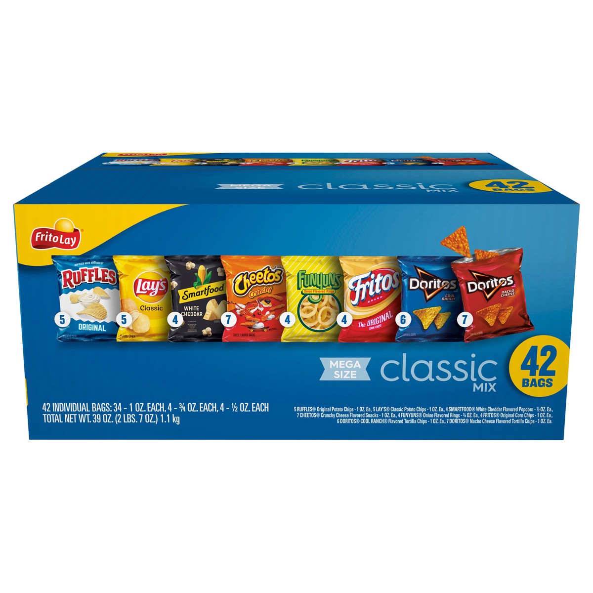 slide 1 of 11, Frito-Lay Snacks Classic Mix Variety 39 Oz 42 Count, 42 ct