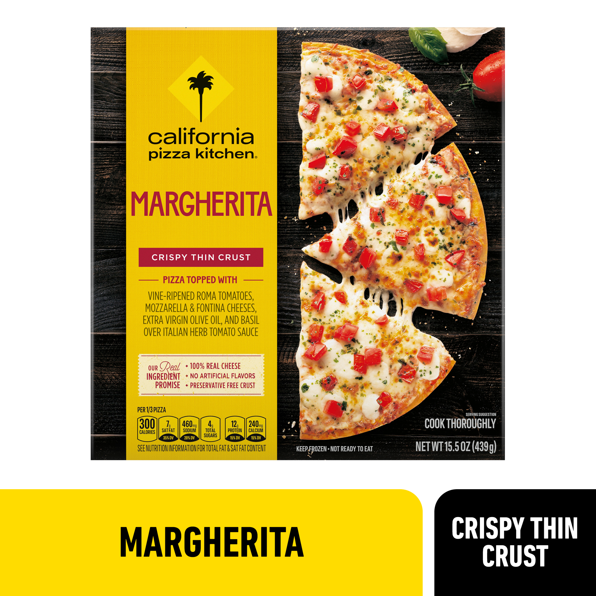 slide 1 of 8, California Pizza Kitchen Margherita Recipe Frozen Pizza with Crispy Thin Crust, 15.5 Oz, 15.5 oz