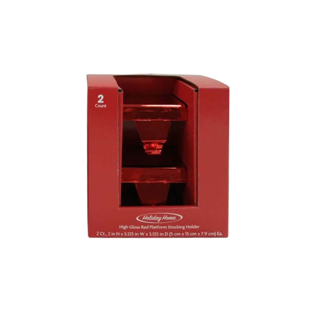 slide 1 of 1, Holiday Home Polish Red Stocking Holder, 2 ct