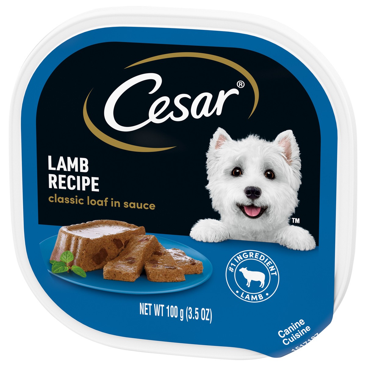 slide 6 of 9, Cesar Classic Loaf in Sauce Lamb Recipe Canine Cuisine 3.5 oz, 3.5 oz