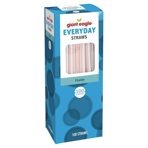 slide 1 of 1, Giant Eagle Flexible Plastic Straws, 100 ct