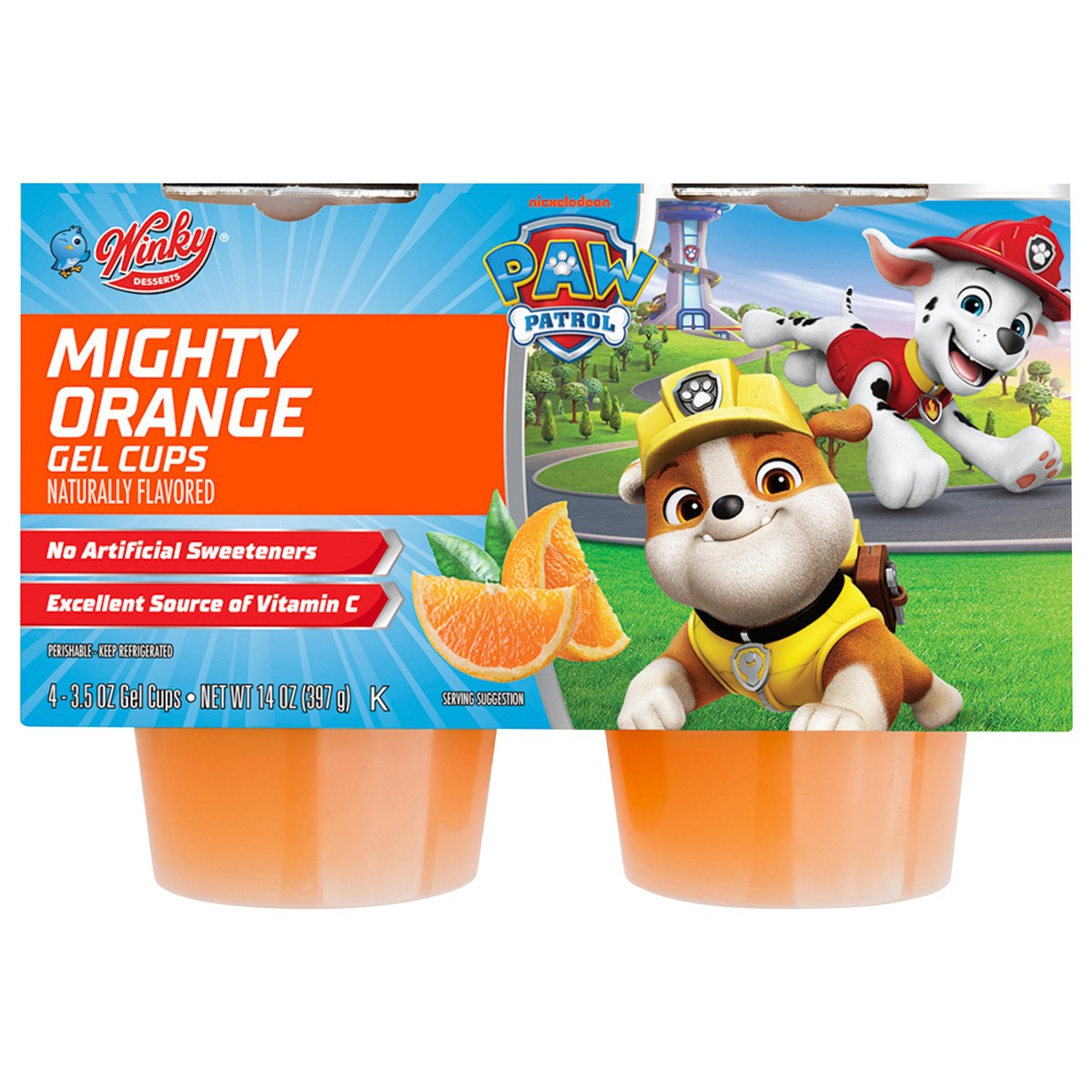 slide 1 of 10, Winky Paw Patrol Mighty Orange Gel Snacks, 4 ct