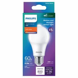 Philips 8.8-Watt (60 Watt) A19 Motion Sensor Led Light Bulb - Soft White