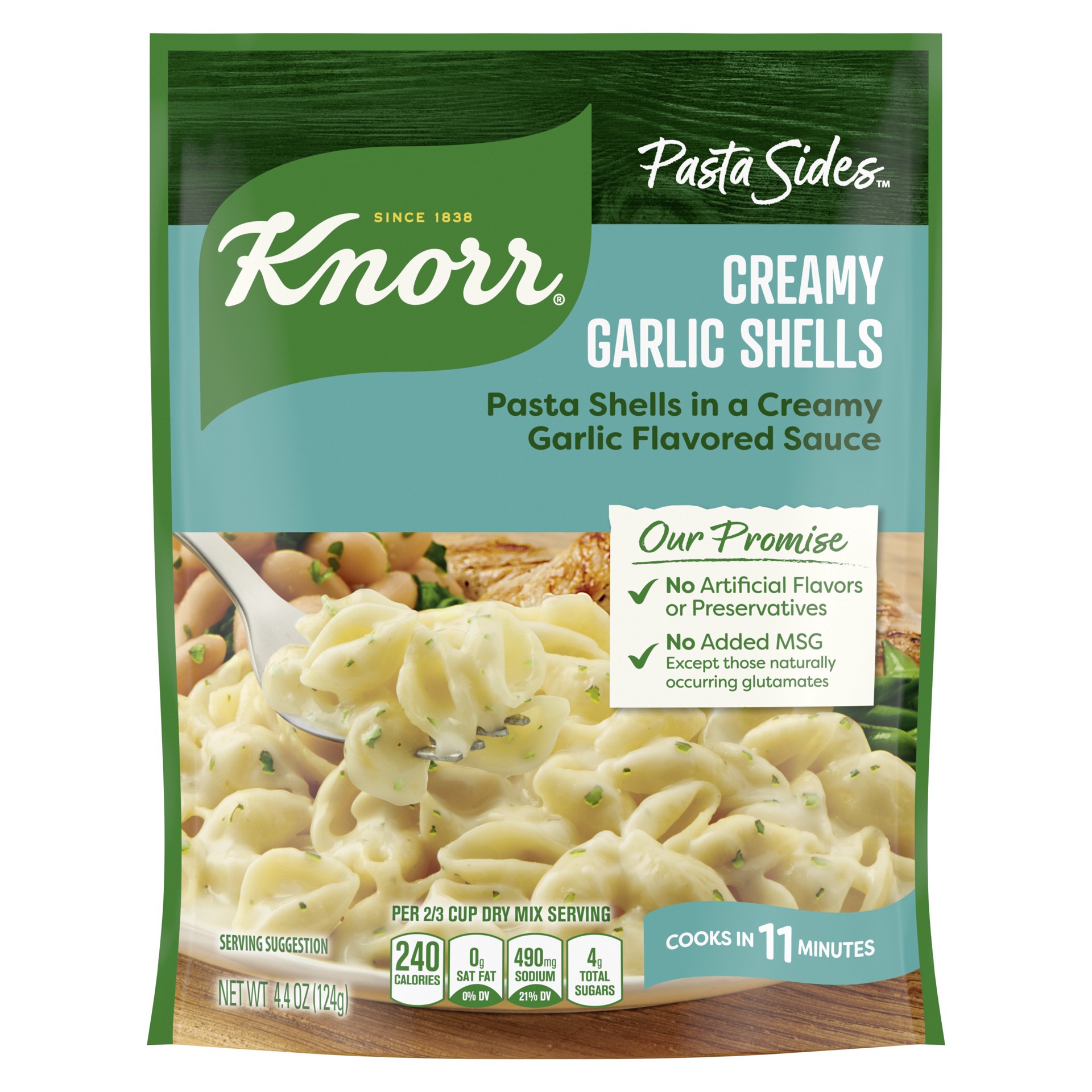 slide 1 of 5, Knorr Pasta Sides Creamy Garlic Shells, 4.4 oz, 4.4 oz