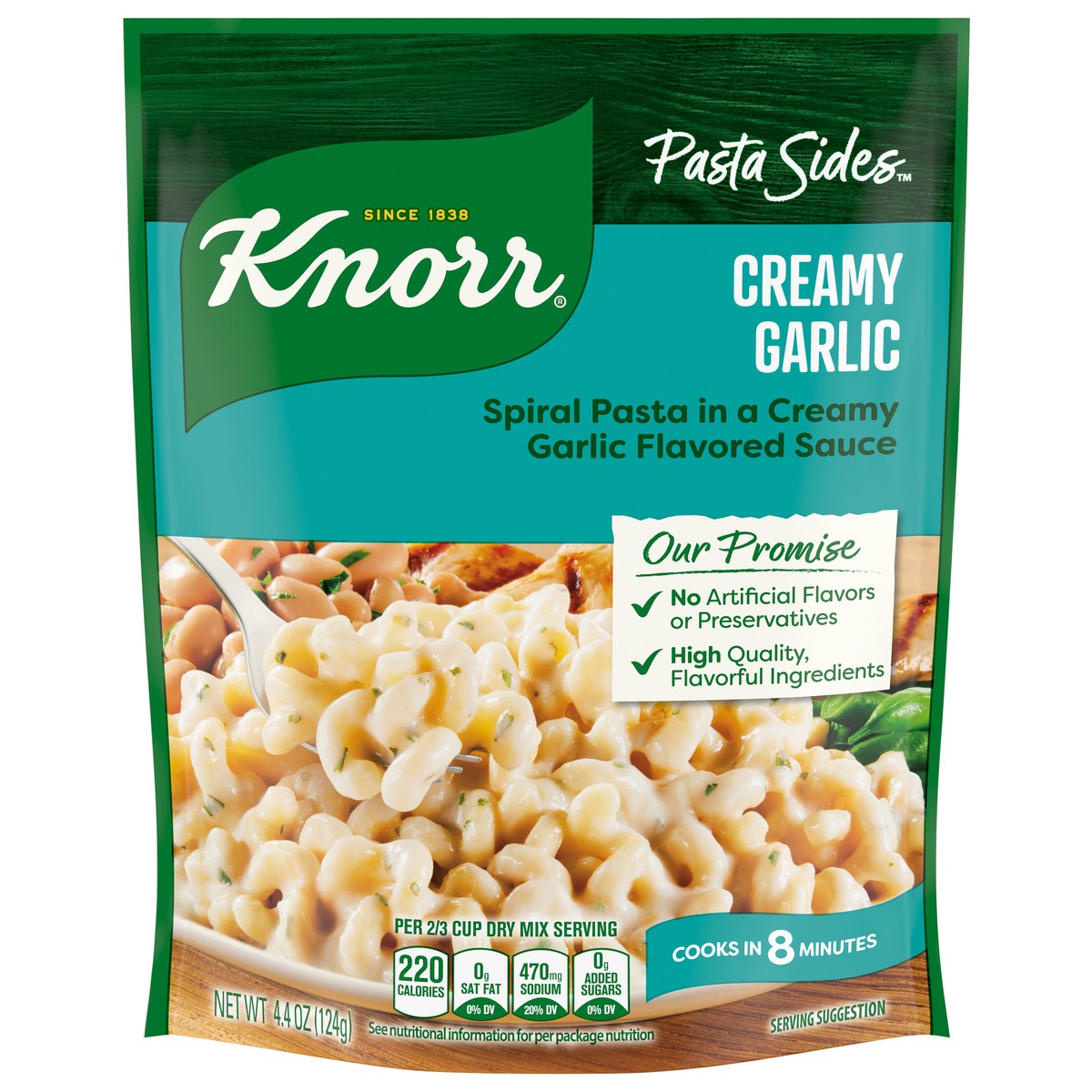 slide 1 of 5, Knorr 4.4 oz Pasta Sides Creamy Garlic Shells, 4.4 oz