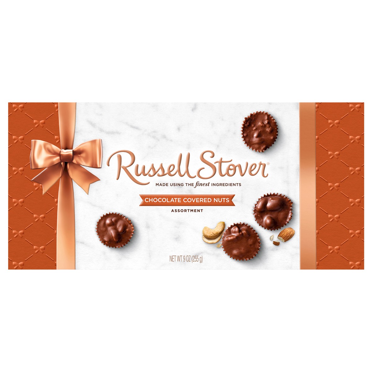 slide 1 of 1, Russell Stover Chocolate Covered Nuts Copper Bowline Box, 9 oz