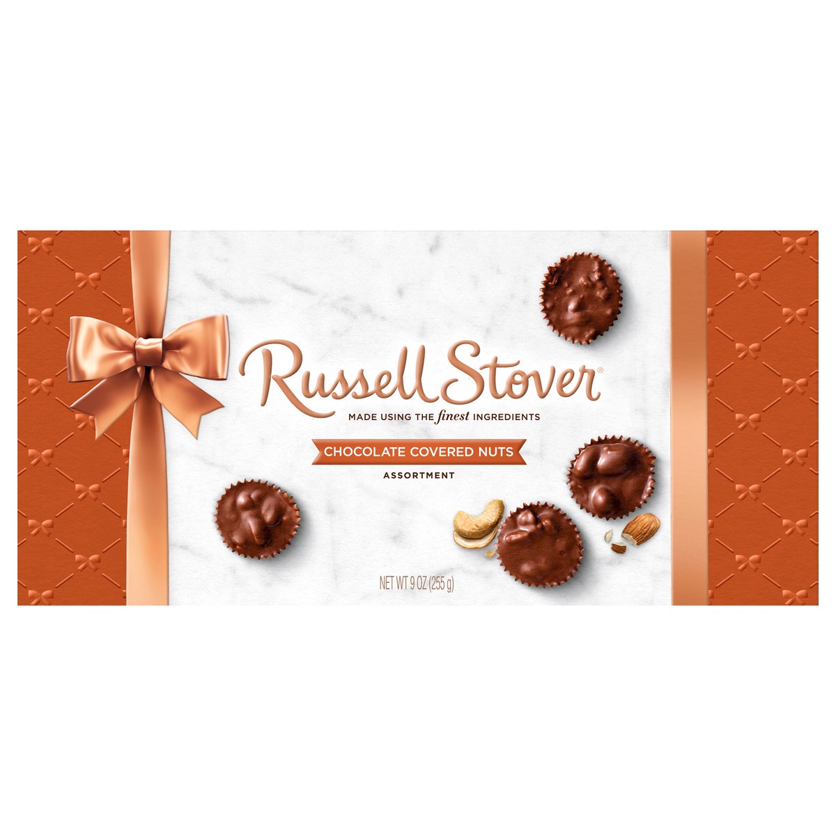 slide 1 of 1, Russell Stover Copper Box Chocolate Covered Nuts, 9 oz