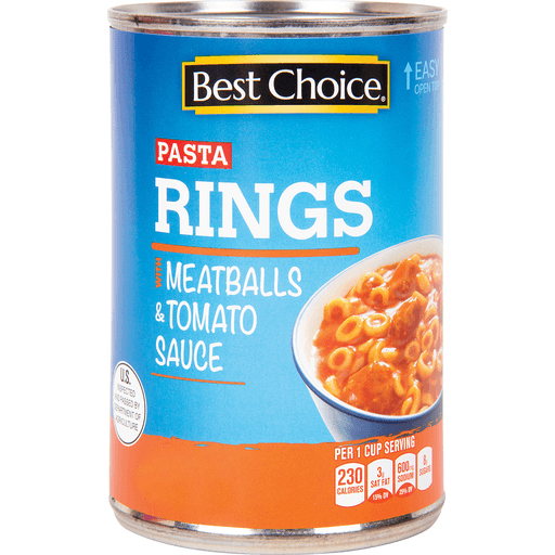 slide 1 of 1, Best Choice Pasta Rings With Meatballs Tomato Sauce, 14.75 oz