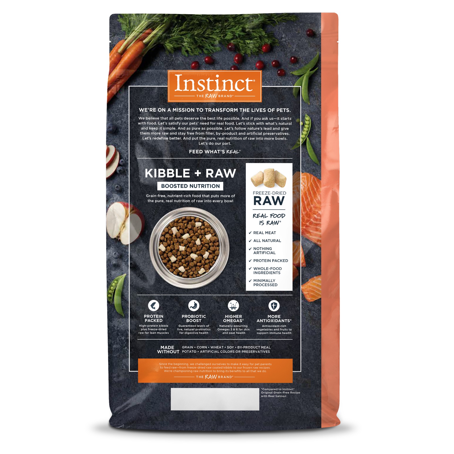 slide 5 of 8, Instinct Raw Boost Salmon Dry Dog Food, 4 lb. Bag, 4 lb