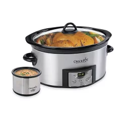 CrockPot Crock-Pot Stainless Steel Countdown Oval Slow Cooker with Dipper