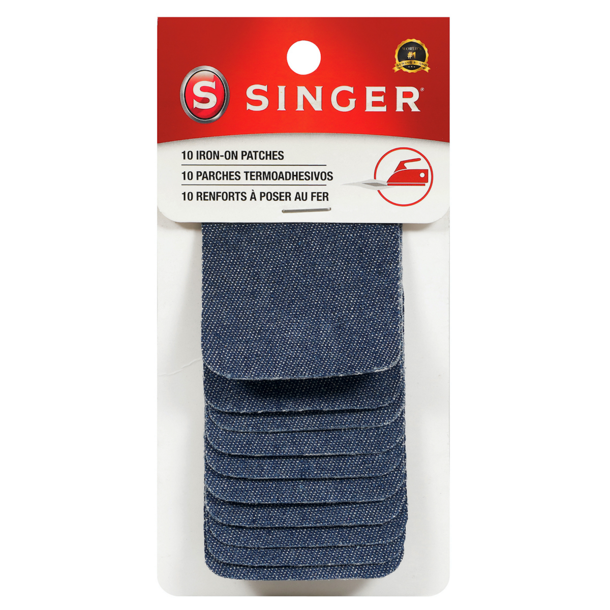 slide 1 of 17, Singer Iron-On Patches, 10 ct