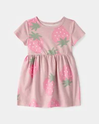 Carter's Baby Girl Strawberry Short-Sleeve Dress - Pink Blush 18M