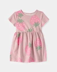 Carter's Baby Girl Strawberry Short-Sleeve Dress - Pink Blush 18M