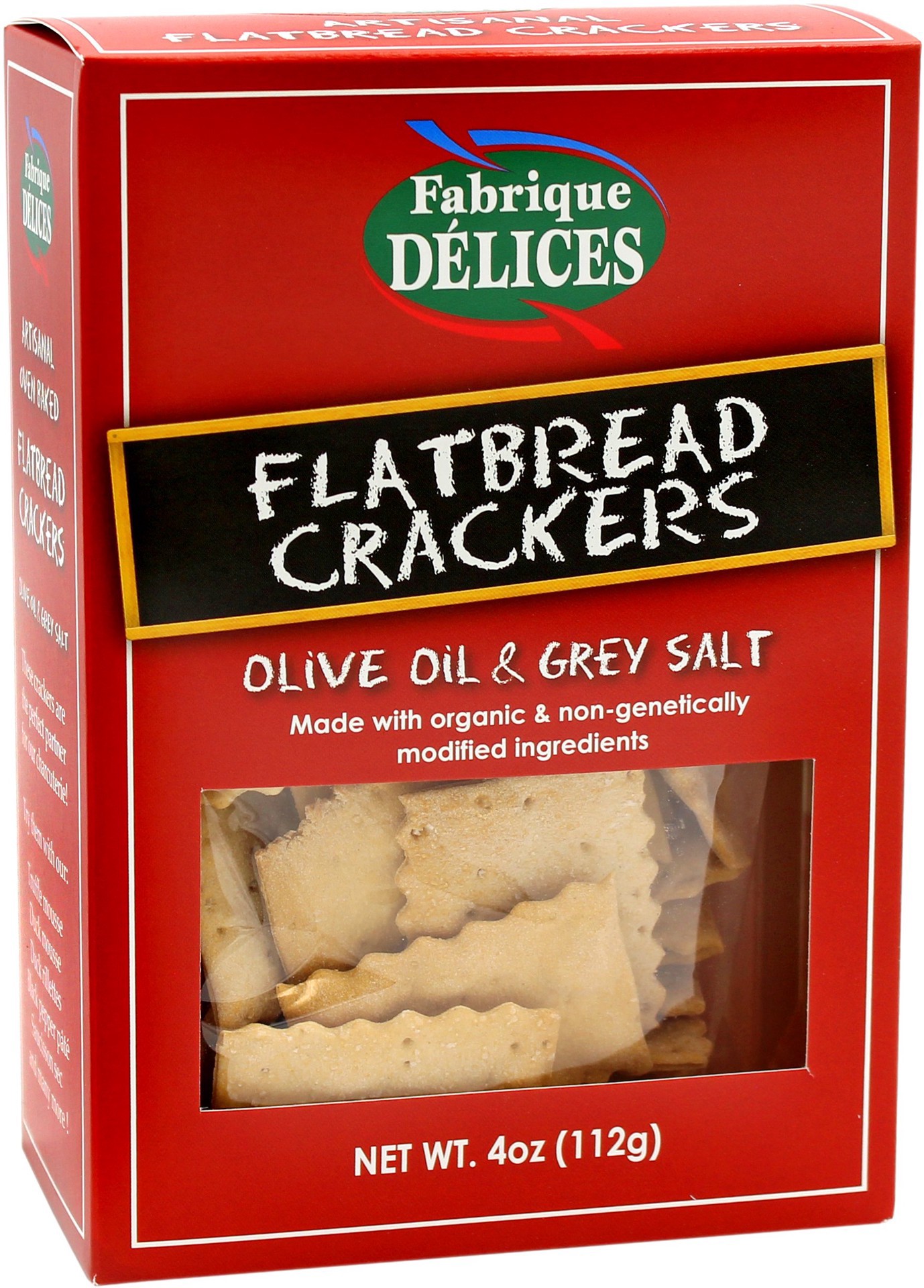 slide 1 of 1, Fabrique Delices Flatbread Crackers Olive Oil & Grey Salt, 4 oz