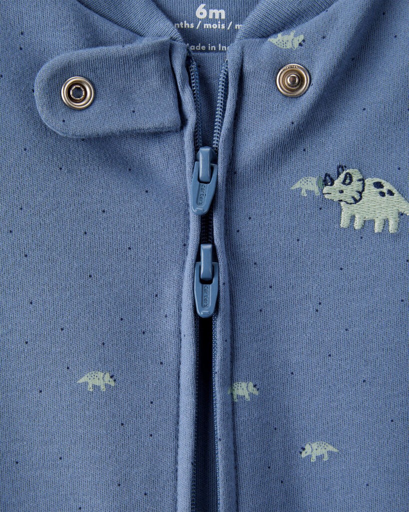 slide 3 of 4, Carter's Baby Boy Rhino Print 100% Cotton Long-Sleeve Sleep & Play - Navy Blue Navy PRE, 1 ct