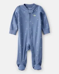 Carter's Baby Boy Rhino Print 100% Cotton Long-Sleeve Sleep & Play - Navy Blue Navy PRE